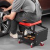 VEVOR Mechanic Stool, 300 lbs Capacity Garage Seat/Work Stool with Wheels, 360° Swivel Rolling Workshop Stool with Tool Tray,  Seat/Step Stool,Black - 2 of 4