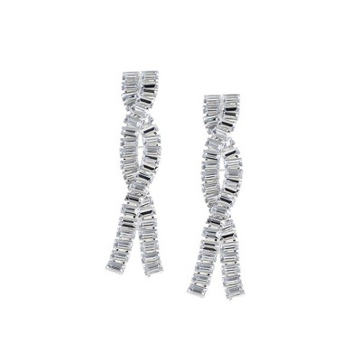 SOHI Women's Silver Twisted Drop Earrings