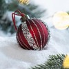 TopComfy Decorative Object Glass Christmas Ball Ornaments Set of 12 for Holiday Tree Decor, Red, 3"*3"*3" - 2 of 4