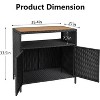 Rattan Storage Cabinet, Outdoor Cabinet for Patio Outdoor Bar Cart with Adjustable Shelves, Patio Storage Box Organizer for Poolside, Patio, Backyard - 2 of 4