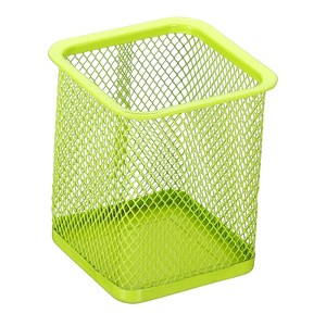 Unique Bargains Metal Large Capacity Square Desk Accessories Mesh Pen Holders - 1 of 4