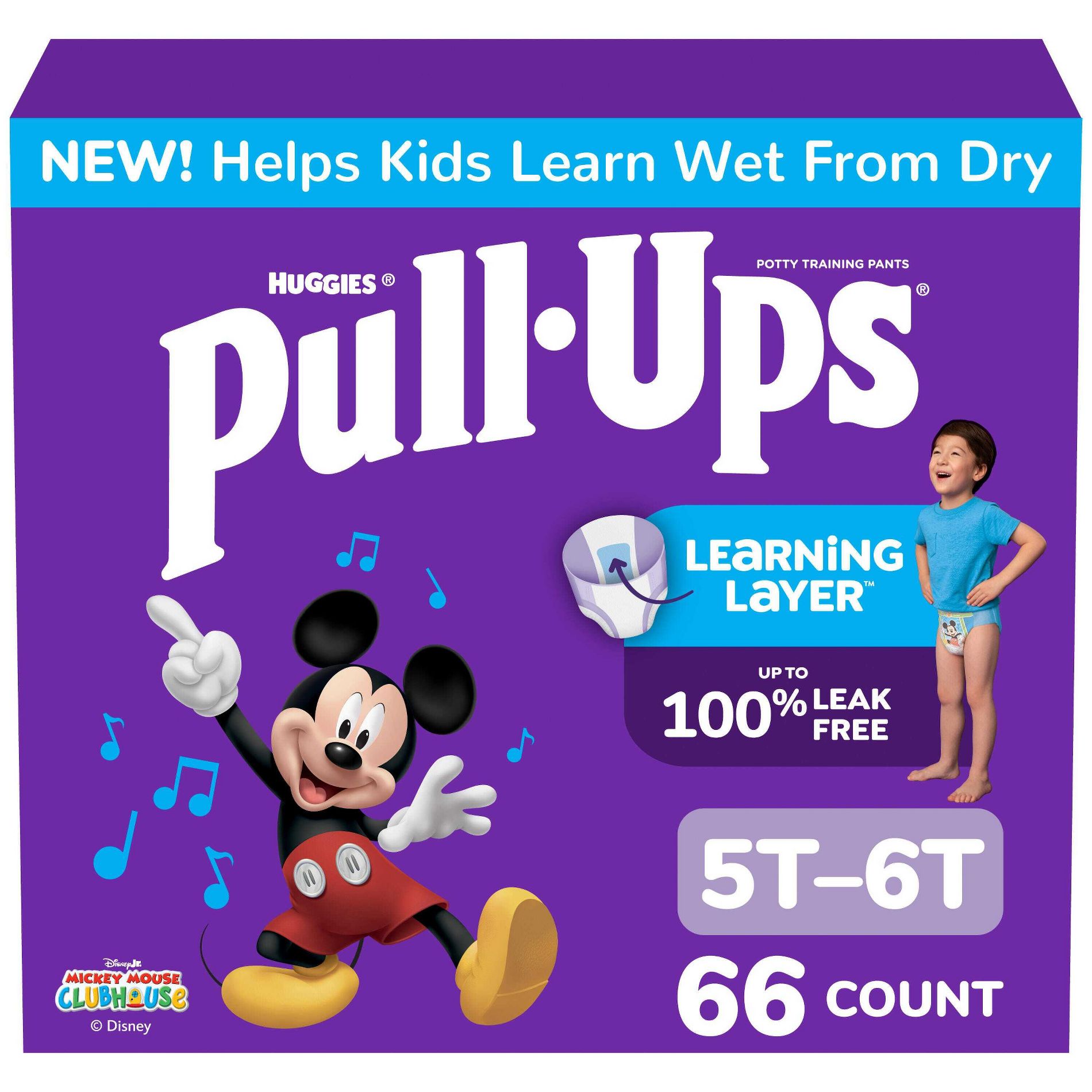 Pull-Ups Boys' Potty Training Pants - 5T-6T - 66ct: Easy-Open Sides, Absorbent Layers, Cotton Material, No Fragrance Added