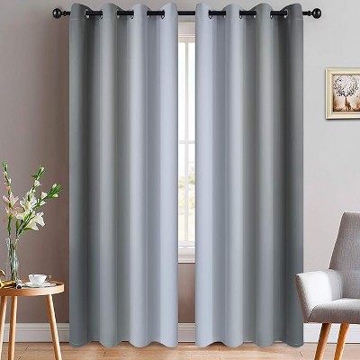 Yakamok Greyish White and Grey Ombre Curtains(52x84 Inch, 2 Panels)