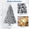 Flocked Artificial Christmas Tree, Prelit with 250 Lights, 8 Light Modes, Easy On/Off Foot Pedal, Foldable Stand - 3 of 4