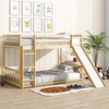 Whisen Twin Over Twin Solid Pine Wood Floor Bunk Bed with Slide, Ladder, Door and Safety Guardrails - 4 of 4