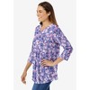Woman Within Plus Size Perfect Printed Three-Quarter Sleeve V-Neck Tee - 4 of 4