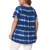 Agnes Orinda Women's Plus Size Tie Dye Short Sleeve Casual Round Neck Pleated Summer Blouse - 3 of 3