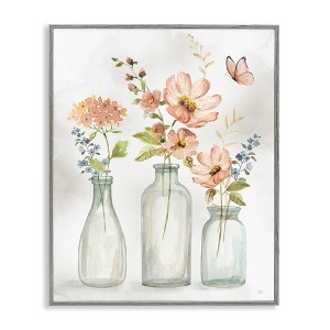 Stupell Industries Butterfly & Pink Florals, 16" x 20" - 1 of 4