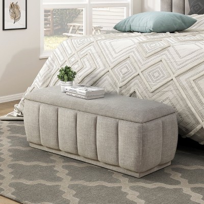 CAVINAS Modern Lift-Open Top Ottoman Bench with Internal Storage,Upholstered Storage Bench for Living Room
