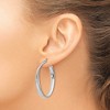 Black Bow Jewelry 4mm Polished Oval Twist Hoop Earrings in Silver, 35mm(1 3/8 in) - 3 of 4