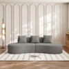 Aukfa Curved Velvet Sectional Sofa - 5 Seater L Shape Sofa , Suitable for Living Room, Apartment, Home Decor, Beige & Orange & Grey - 2 of 4