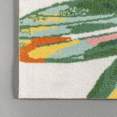 Lindsey Multicolor Floral Square Indoor/Outdoor Easy-Care Rug, 4'