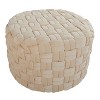 Sapphtopaz Modern Braided Ottoman with Velvet Upholstered Versatile Pouf Small Foot Stool Foam Shoe Bench for Living Room, Entryway - 3 of 4