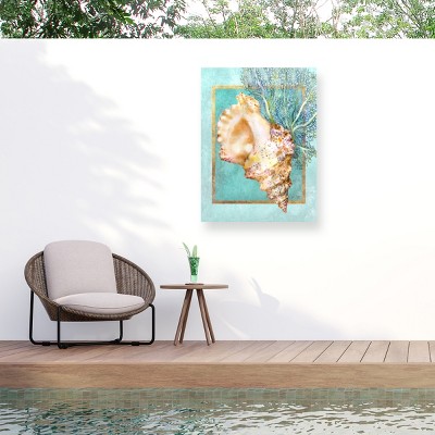 "Conch Shell And Coral" Outdoor Canvas