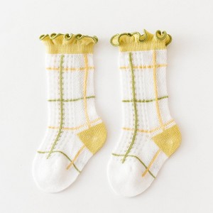 MyKids-Usa Baby Girl Floral Print Pattern Mesh Breathable High Tube Socks - 1 of 4