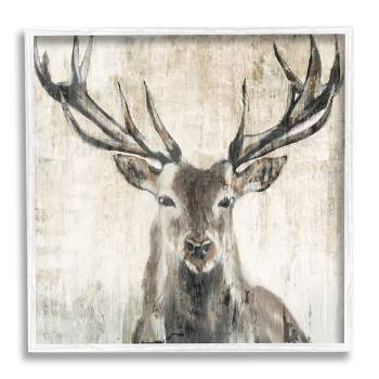 Black & White, Deer, Farmhouse Drawing Canvas 24x36 Canvas Wall Art Home  Décor