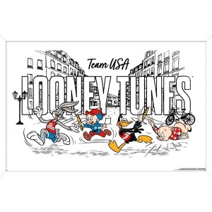 Trends International Looney Tunes x Team USA - Illustrated Race Framed Wall Poster Prints - 1 of 4