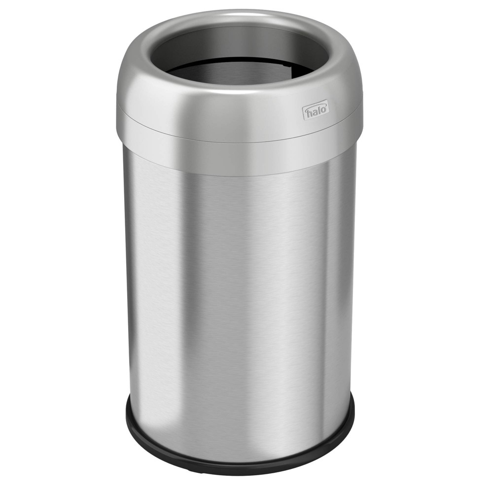 Photos - Waste Bin halo quality 13gal Round Top Stainless Steel Trash Can and Recycle Bin with Dual Deodorizer: Nonslip Base, Fingerprint-Resis