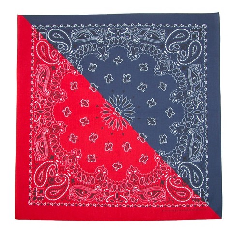 Ctm Split Paisley Print Bandana (pack Of 5), Navy/red : Target