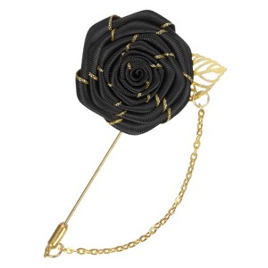 Unique Bargains Wedding Rose Men Suit Boutonnieres Lapel Pin 1 Pc - 1 of 4