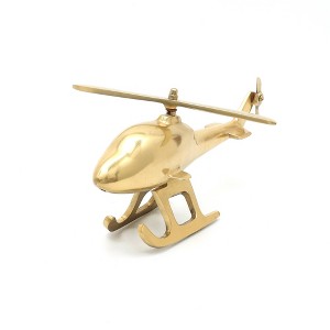 TopComfy Decorative Object Aluminum Airplane Sculpture for Aviation Lovers Home Decor, Gold, 10"*3.25"*5" - 1 of 4