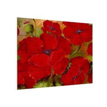 Trademark Fine Art -Rio 'Poppies 2' Wood Slat Art