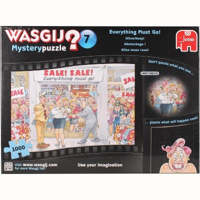Jumbo Toys Wasgij 1,000 Piece Jigsaw Puzzle: Retro Mystery 7 - Everything Must Go - 27" x 19"