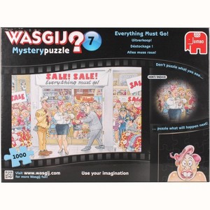 Jumbo Toys Wasgij 1,000 Piece Jigsaw Puzzle: Retro Mystery 7 - Everything Must Go - 27" x 19" - 1 of 2