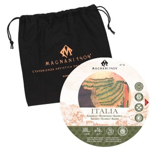 Magnani 1404 Italia Cold Press 100% Cotton Watercolor Paper Block, 20 Sheets, 140 lb, Round Watercolor Paper, Acid-Free, UV Resistant,  Vegan Sized, - 1 of 4