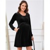BLUEMING Women's Velvet Maternity Wrap Dress - Discreet Nursing Access & Adjustable Silhouette for Cherished Moments - 2 of 4