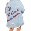 Women's Je T'Aime Mon Amour Distressed Denim Jacket - POL - 3 of 4