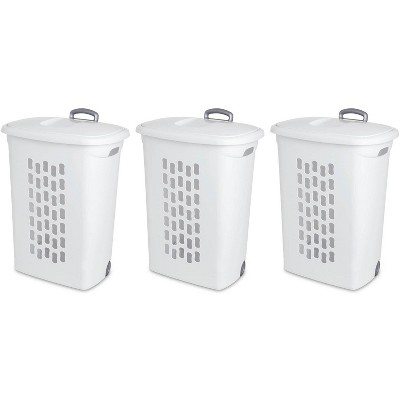 white linen bin