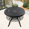 Gulches Patio Dining Tables - Black Round Table with Umbrella Accommodation - 2 of 4