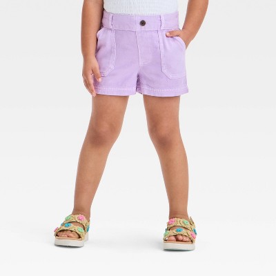 Toddler Girls' Twill Shorts - Cat & Jack™ Lilac Purple 3T