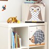 3 Sprouts Large 13 Inch Square Children's Foldable Fabric Storage Cube Organizer Box Soft Toy Bin, Friendly Owl (2 Pack) - 3 of 4