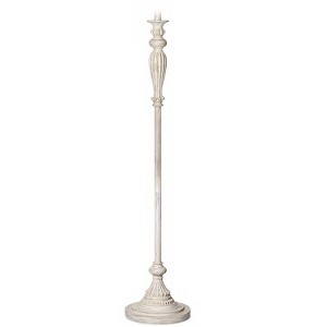 360 Lighting Vintage Shabby Chic Floor Lamp Base 60" Tall Antique White Washed for Living Room Reading Bedroom Office - 1 of 4
