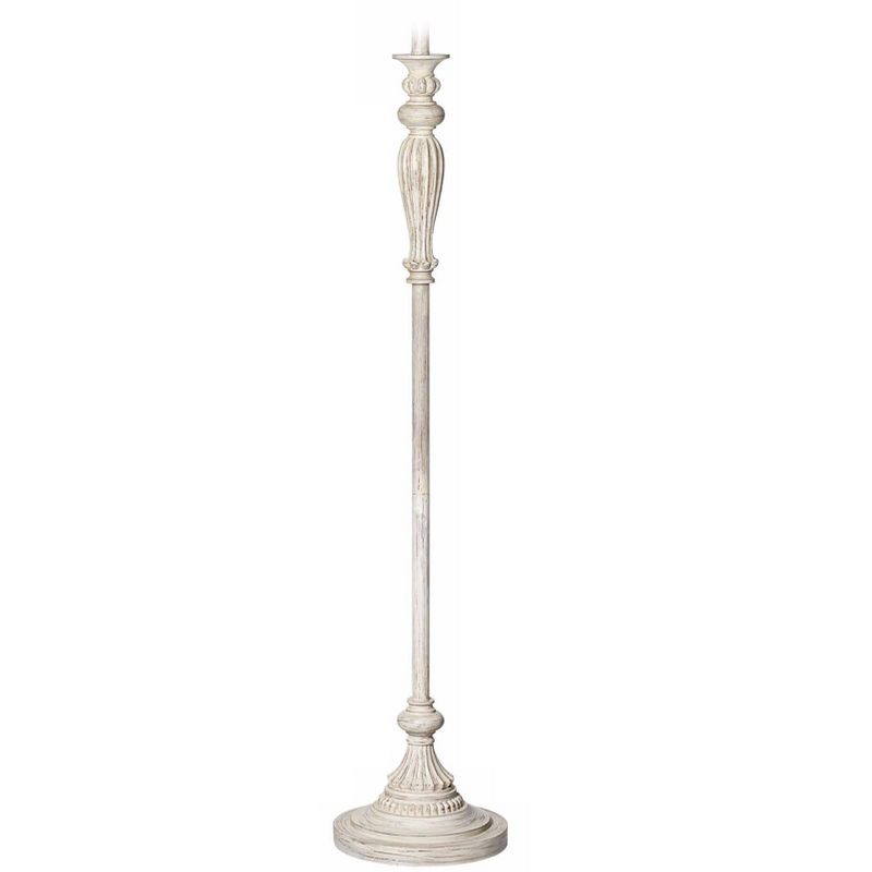 360 Lighting Vintage Shabby Chic Floor Lamp Base 60" Tall Antique White Washed for Living Room Reading Bedroom Office, 1 of 8
