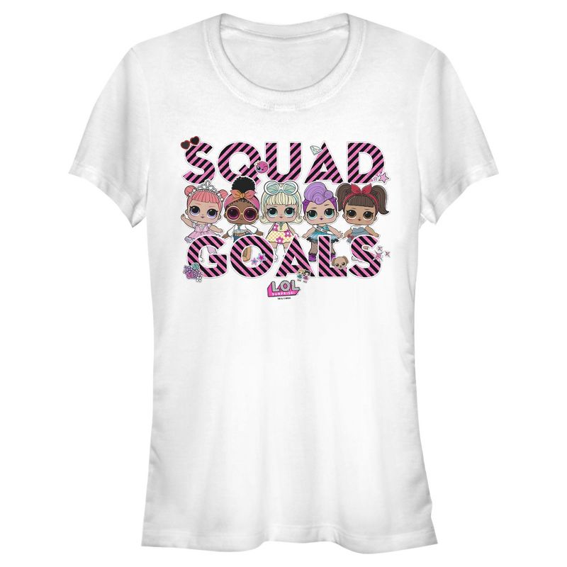 Juniors Womens L.O.L Surprise Squad Goal Stripes T-Shirt, 1 of 4