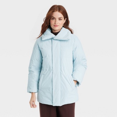 Women s Mid Length Relaxed Puffer Jacket A New Day Target