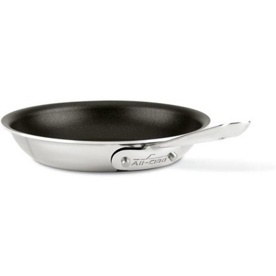 All-Clad D3 3-Ply Stainless Steel Fry Pan 8 Inch Induction Oven Broiler Safe 600F Pots and Pans, Cookware Silver