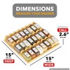 3 Tier Bamboo Spice Drawer Organizer with 24 Jars, 378 White Labels - 4 of 4