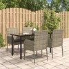 vidaXL 5 Piece Patio Dining Set with Cushions - Gray, 55.1" Table Length, 4 Chairs - 2 of 4