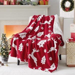 Flannel Christmas Throw Blanket for Couch, Christmas Decorations Gifts for Women, Warm Throw Blanket. - 1 of 4