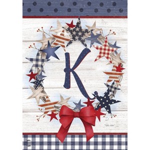 Briarwood Lane Everyday Garden Flag 12x18 For Outdoor American Wreath Monogram K Garden Flag Flags For Outside - 1 of 4