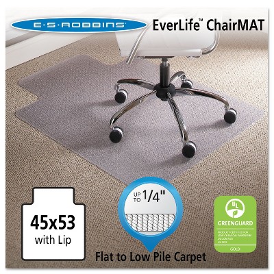 3'9"x4'5" Rectangle Solid Office Chair Mat Clear - ES Robbins