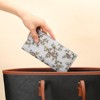 Clotth Women’s RFID Slim Wallet - Ultra Thin Bifold Billfold with 11 Card Slots & ID Window,for Travel,Shopping,Daily Use,Elegant Floral Design - 2 of 4