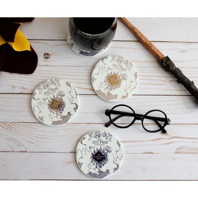 Seven20 Harry Potter Marauder's Map Round Drink Coasters - Thumbnail 3