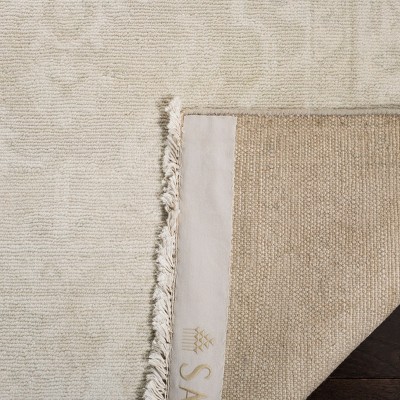 Ivory Hand-Knotted Wool 8' x 10' Rectangular Area Rug