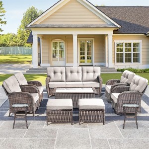 10 Pieces Gymojoy Sofa Chairs Ottoman with Swivel Chairs - 1 of 4