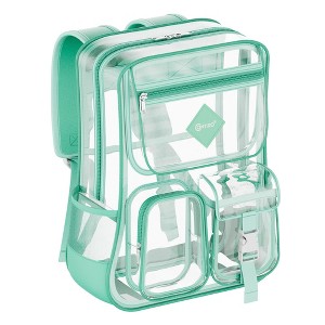 Contixo Clear Backpack for Kids & Adults, Stadium & School Approved, Waterproof PVC Bookbag, 16.9"H x 13.7"L x 6.6"W - 1 of 4